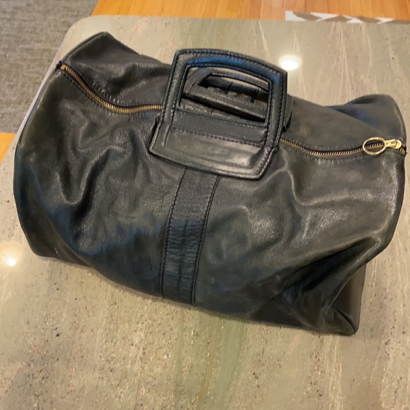 Longchamp vintage black leather weekender valise - Picture 3 of 9